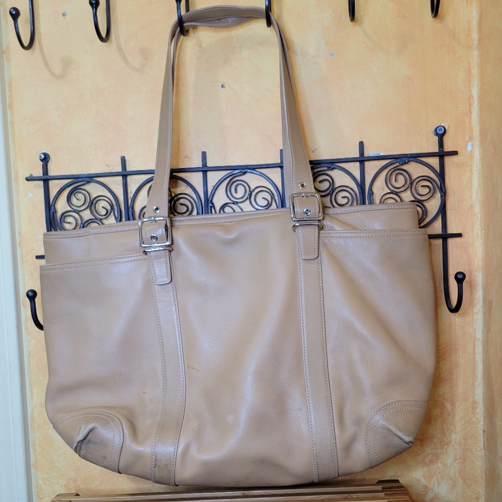 Vintage Coach 6460 laptop/shopper bag Camel Color Leather Tote